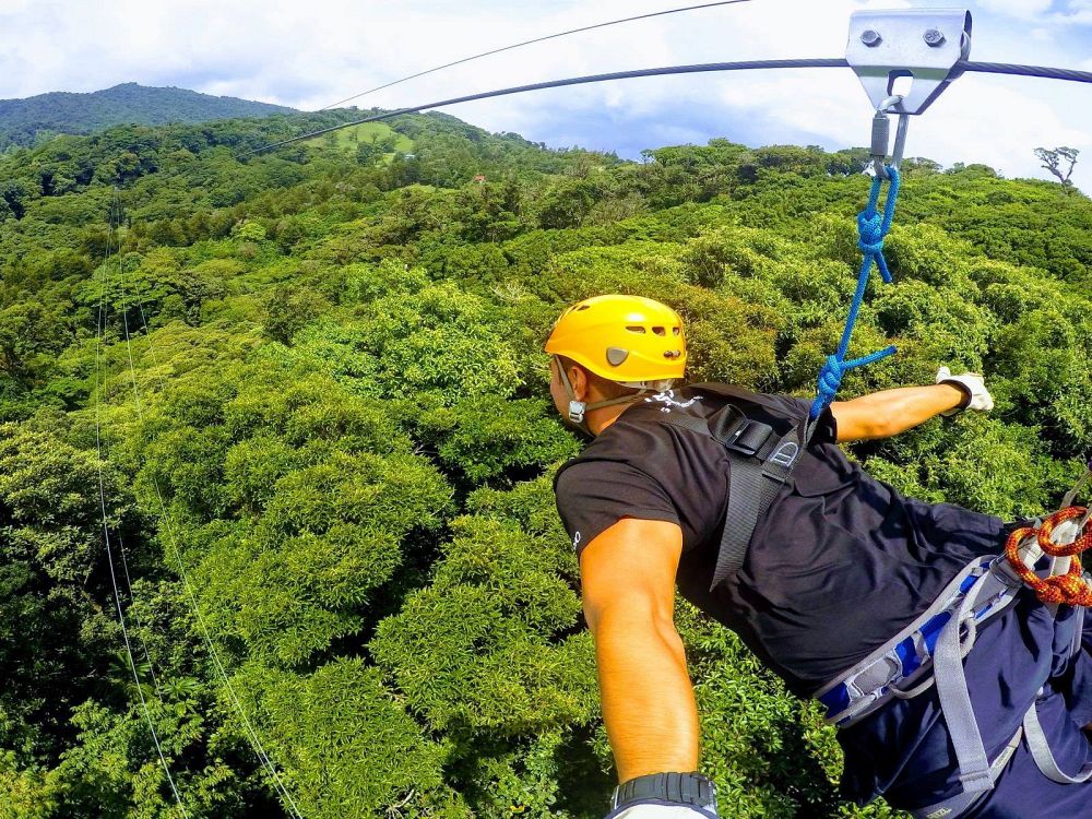 Zipline over trætoppene